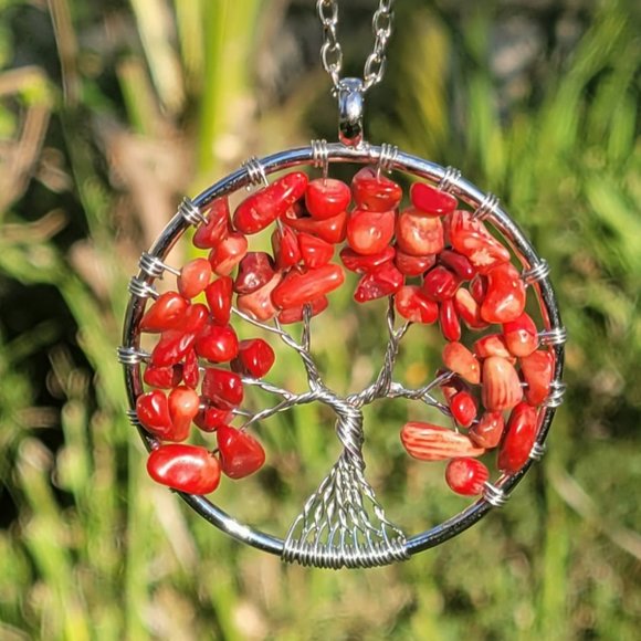Red Jasper Tree of Life Pendant - Picture 1 of 2